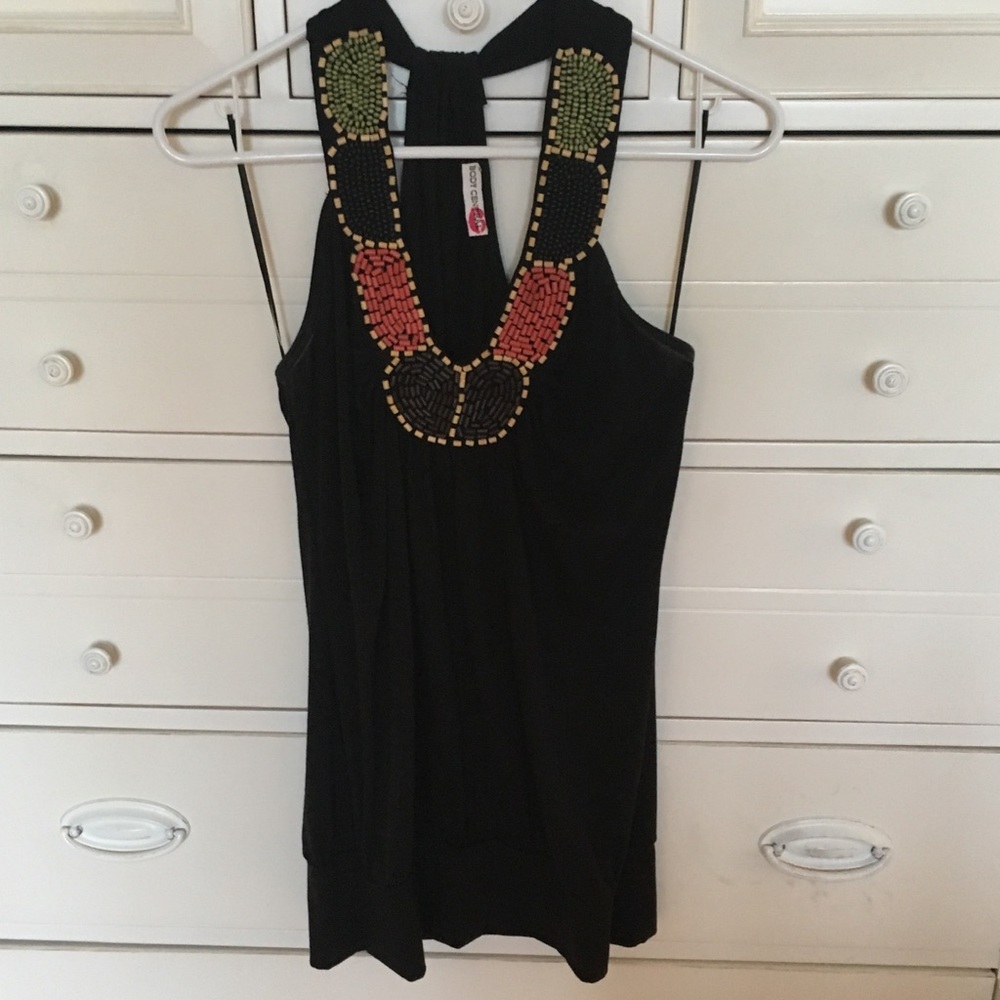 Body central beaded tank top size small